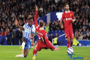 Brighton vs Liverpool: Si Merah Tumbang 2-3