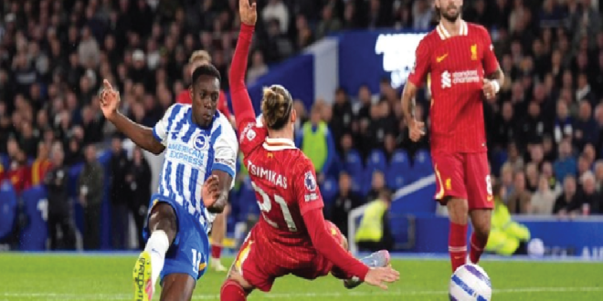 Brighton vs Liverpool: Si Merah Tumbang 2-3