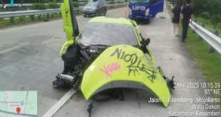 Lamborghini Tabrak Ignis di Tol Jombang karena Tak Jaga Jarak, Melaju 120 Km/Jam