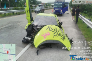 Lamborghini Tabrak Ignis di Tol Jombang karena Tak Jaga Jarak, Melaju 120 Km/Jam