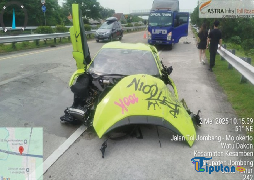Lamborghini Tabrak Ignis di Tol Jombang karena Tak Jaga Jarak, Melaju 120 Km/Jam