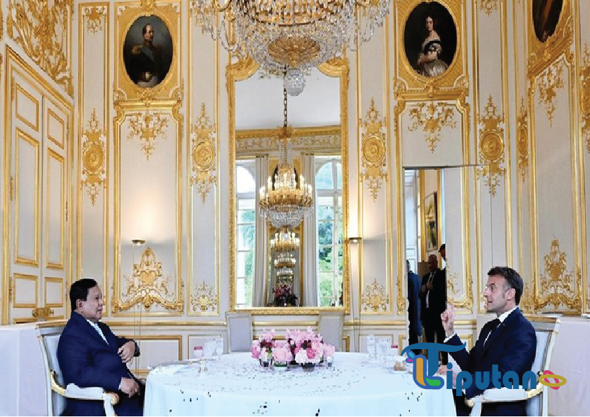 Momen Kehangatan dalam Jamuan Makan Malam Prabowo dan Macron di Istana Élysée, Paris