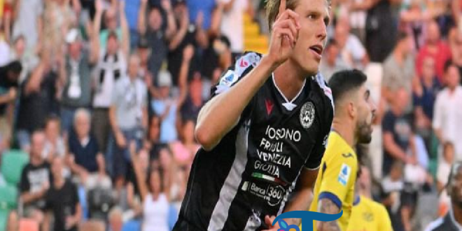 Thomas Kristensen Cetak Gol Lewat Sundulan, Udinese Unggul 1-0 Atas Verona