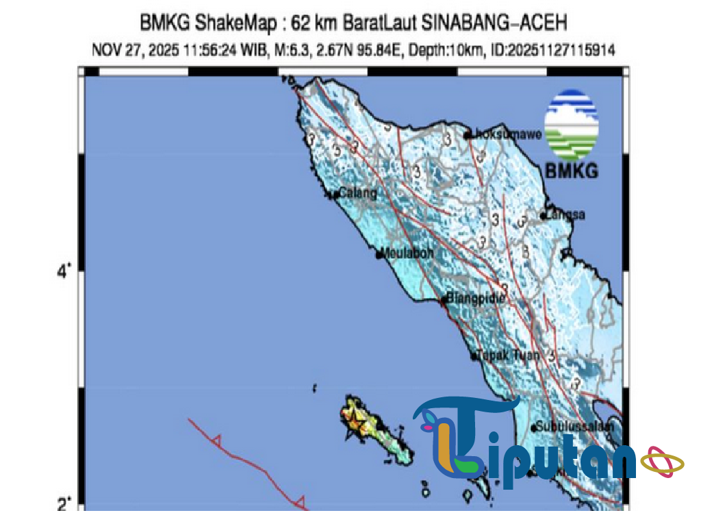 BMKG: Gempa M6,3 di Aceh Berasal dari Megathrust