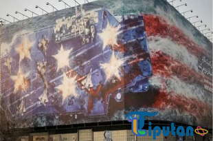 Mural di Alun-alun Teheran, Iran Sampaikan Peringatan kepada AS