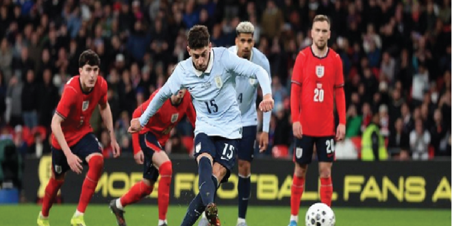 Inggris Ditahan Uruguay 1-1, Penalti di Menit Akhir Bikin Tiga Singa Sial