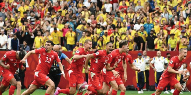 Swiss Menang Penalti atas Kolombia, Tantang Argentina!